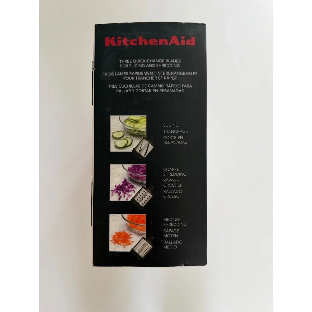 KitchenAid Fresh Prep Slicer Shredder Mixer Attachment White 3 Blades - Open Box